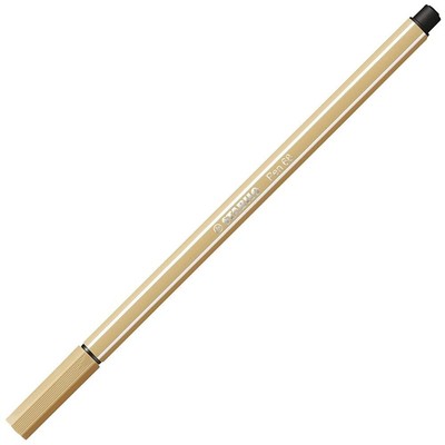 STABILO Pen 68 Felt-Tip Drawing Pens Medium Bullet Tip 1 mm Light Ochre Pack of 