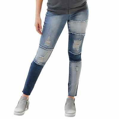 

Джинсы скинни K Jordan в стиле пэчворк, Light wash