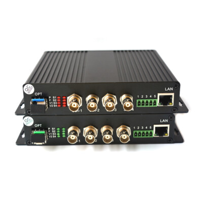4 Port HD-SDI over Fiber Optic Converter Kit, HD Video Audio Ethernet over fiber