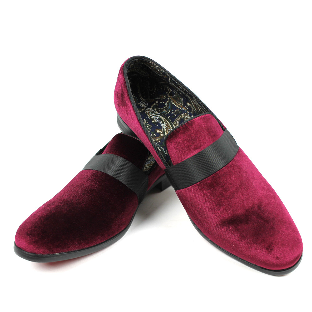 Туфли Men's Slip On Black/Burgundy 