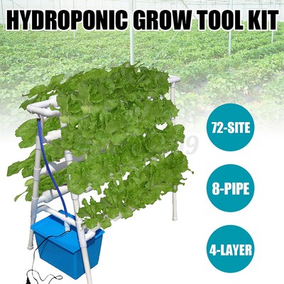 110-220V Hydroponik Wachsene Kit 8 Rohre 4 Schichten 72 Standorte Gartensystem