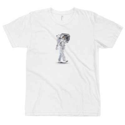Funny Astronaut with Boombox T-Shirt Nasa Spacex Moonwalk Cool Mens Womens Tee