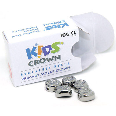 (5 refill) Stainless Steel Primary Molar Crown Kids Crown Compatible all size