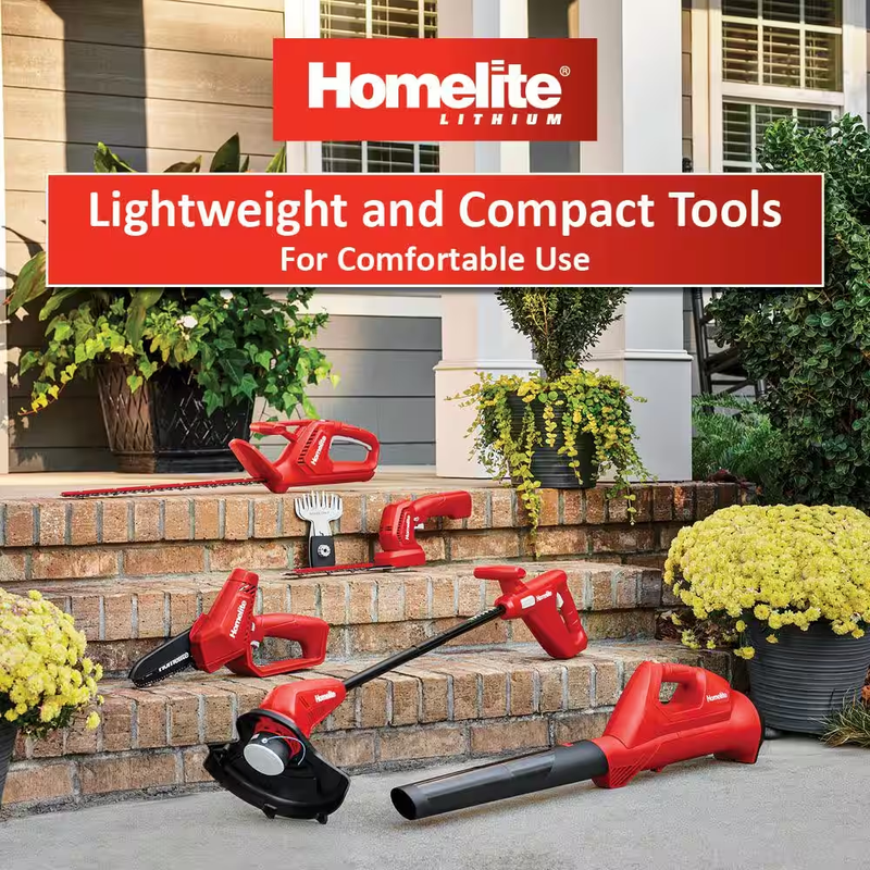Cordless Grass Shear Shrubber Trimmer 12V Lithium 2.5 Ah Battery and Charger Red