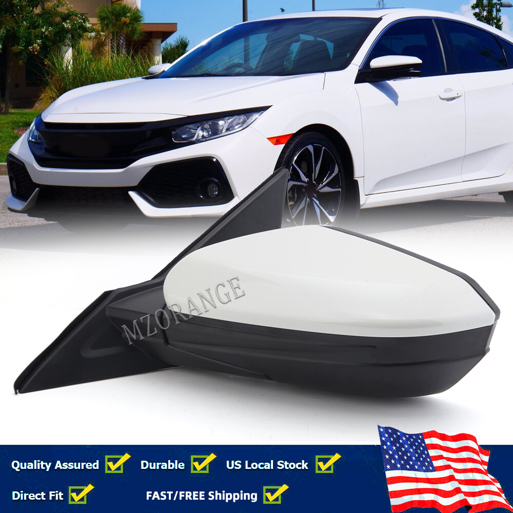 Левое зеркало со стороны водителя Жемчужно-белого цвета для Honda Civic Coupe Sedan 2016-2020 2021