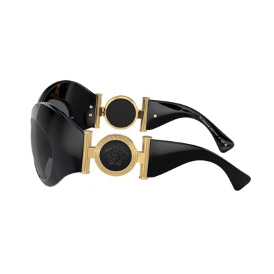 Pre-owned Versace Sunglasses Ve4462 Gb187 58mm Black / Dark Grey Lens In Gray