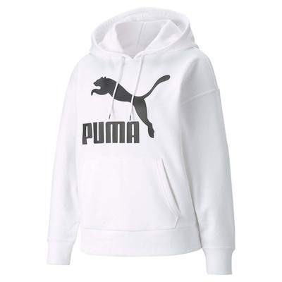 Puma Classics Logo Pullover Hoodie Женская белая повседневная верхняя одежда 53185902