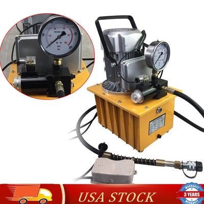 750W 10000 PSI Electric Hydraulic Pump Power Pack Single Acting Solenoid Valve