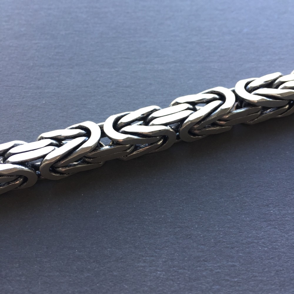 Pre-owned Handmade Mens King Box Chains Necklace Oxide Real 925 Sterling Silver 10mm 355gr 26 Inch