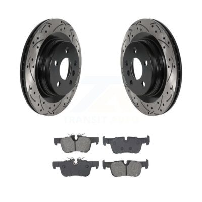 Rear Drill Slot Brake Rotor Semi-Metallic Pad Kit For BMW X1 Mini Cooper X2 228i