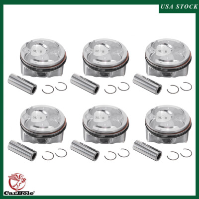 6 Pack STD Engine Piston w Ring Set For Hyundai Kia 3.3L 3.5L 3.8L V6 230413CFA0