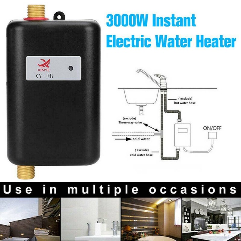 Electric Tankless Instant Hot Water Heater Under Sink Tap Bathroom Kitchen 3000W eBay