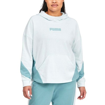 

Puma Train Logo French Terry Pullover Hoodie Plus Womens Blue Casual Athletic Ou, Синий, Puma Train Logo French Terry Pullover Hoodie Plus