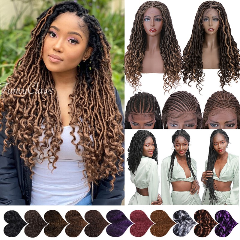 Hot OMBRE Dreadlock Wig for Black Women Curly End Big Afro Braided Wigs Braiding