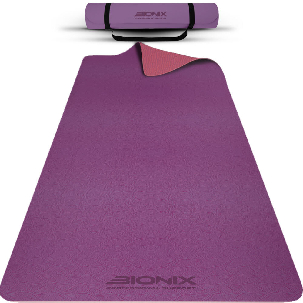 Yoga Mat Non Slip Pilates Exercise Floor Gym Fitness Workout with Carry Straps - Picture 11 of 16