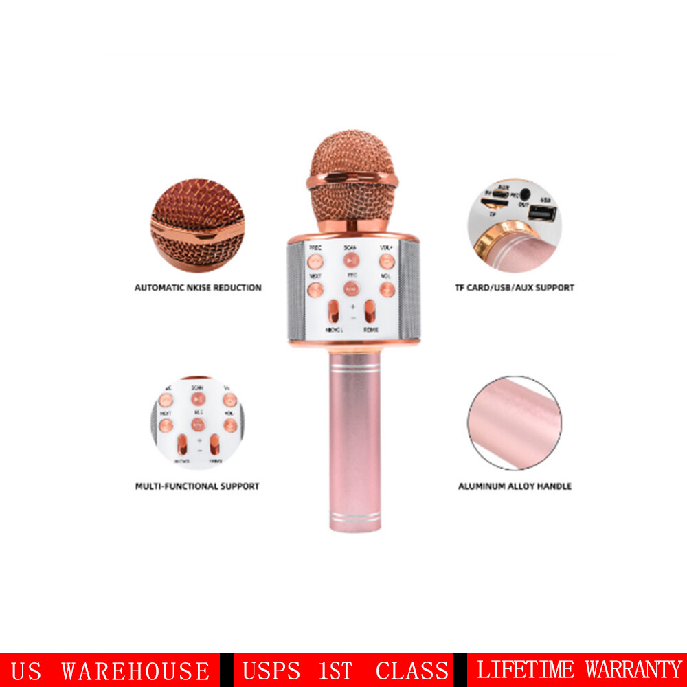 Wireless Bluetooth Karaoke Microphone for Kids, Portable Blu