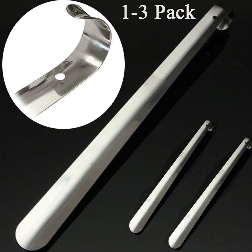1-3pcs 21in Extra Long Handle Horn Stainless Steel Metal Shoes Remover Shoehorn