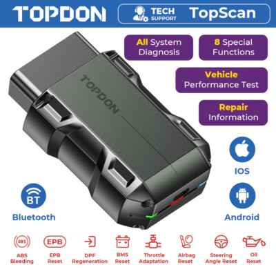 2024 TOPDON TOPSCAN Bluetooth OBD2 EOBD Scanner Code Reader Car Diagnostic Tool