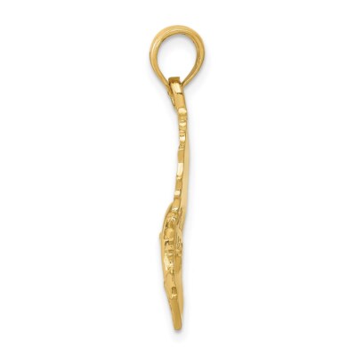 Pre-owned Superdealsforeverything Real 14kt Yellow Gold Polished Sailfish Pendant