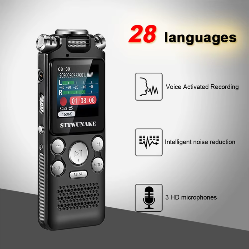Professional Voice Activated Digital Audio Voice Recorder 8GB 16GB 32G Noise Can