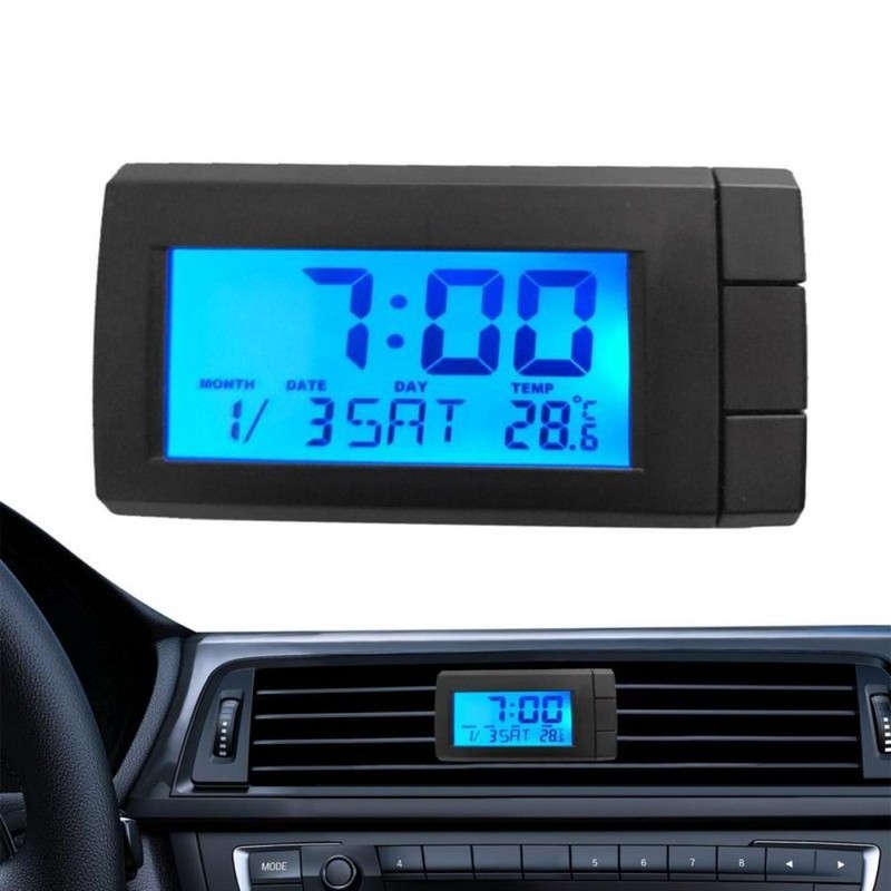 Car Clock Thermometer Electronic Table Lightweight And Simple ABS Material