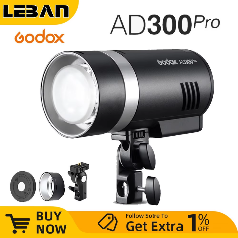 In Stock Godox AD300Pro Outdoor Flash Light 300Ws TTL 2.4G 1/8000 HSS with Batte
