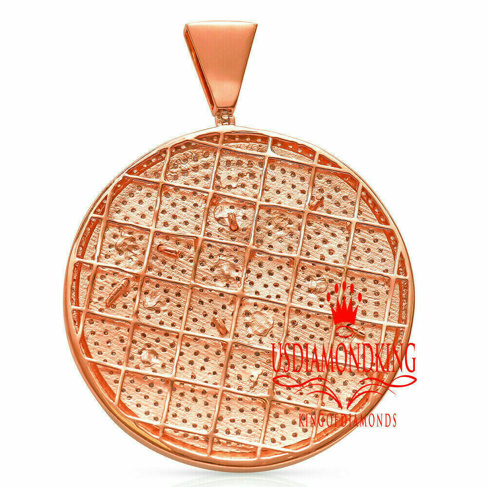 Pre-owned Us Diamond King Mens Big 3'' Real Rose Gold Over Pure Silver Jumpman Jorden Charm Custom Pendant