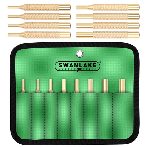 8 Pieces Brass Drive Pin Punches Set Roll Drift Pin Gunsmith Hand Tools