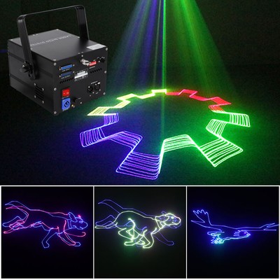 PRO RGB Animation Laser Projector DMX/ILDA KTV Stage DJ Disco Light Xmas Party