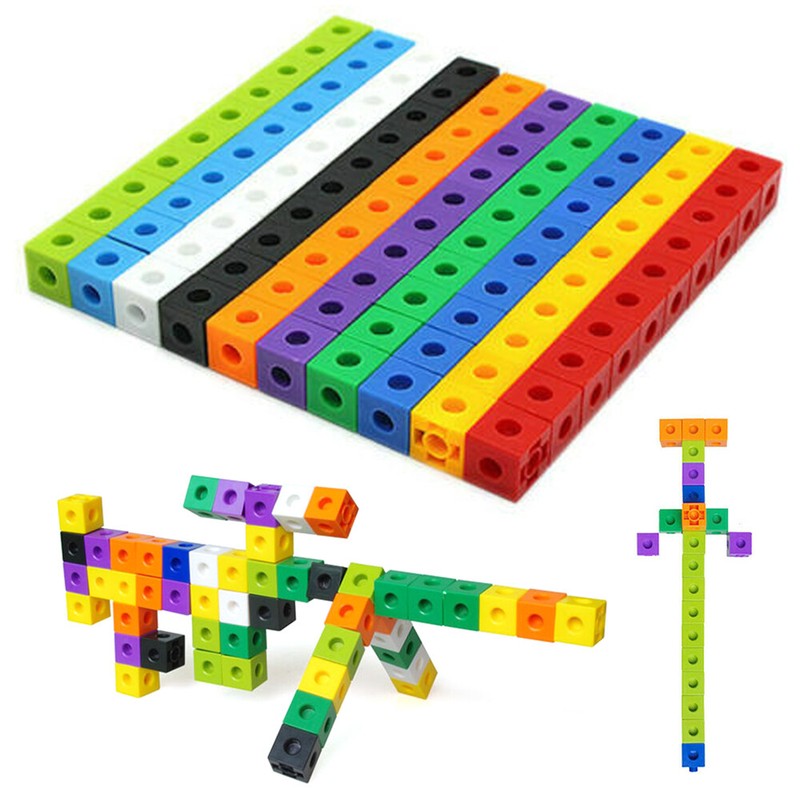 USA 100 Maths Link Cubes Interlocking Snap Cubes Counting Snap Blocks