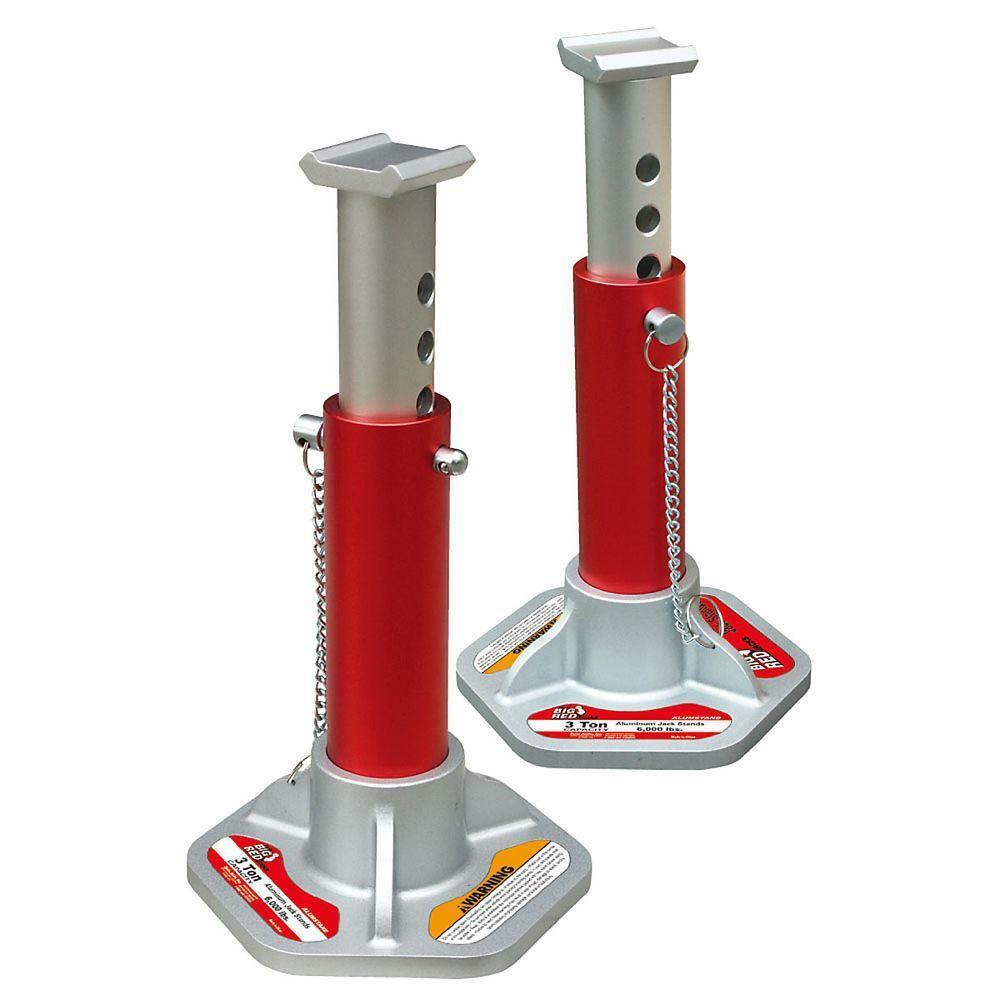 Big Red 3ton Aluminum Adjustable Jack Stands Pack Of 2 Lightweight