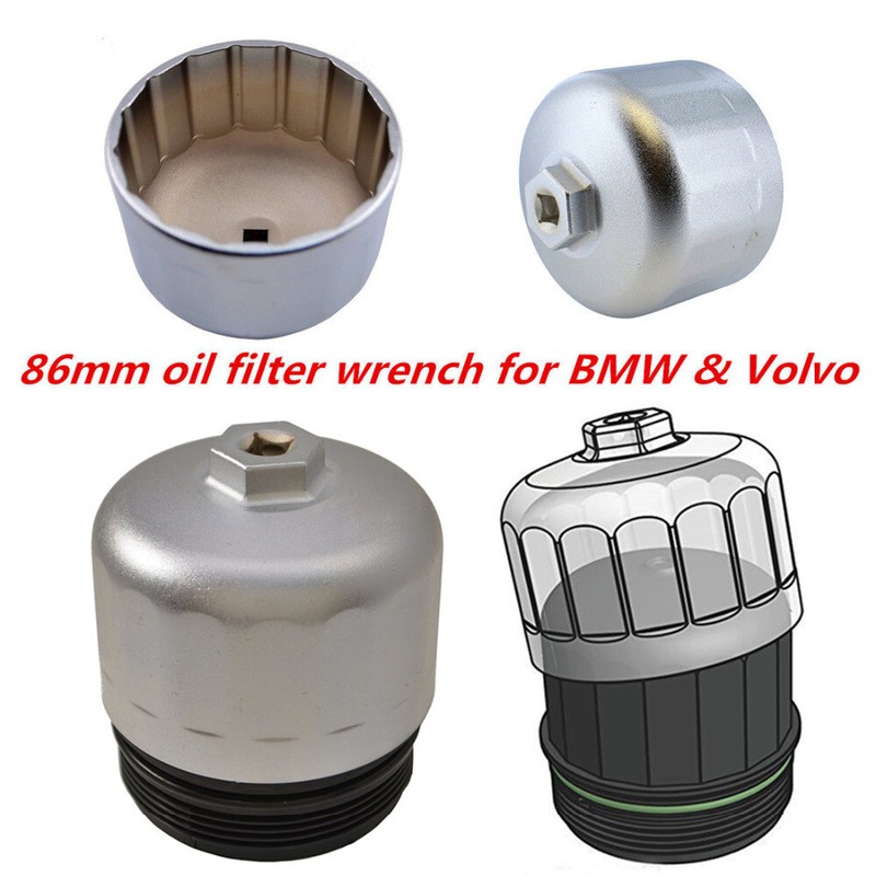Filter Wrench Cap Housing Tool Remover 16 Flutes 86mm For Bmw Volvo