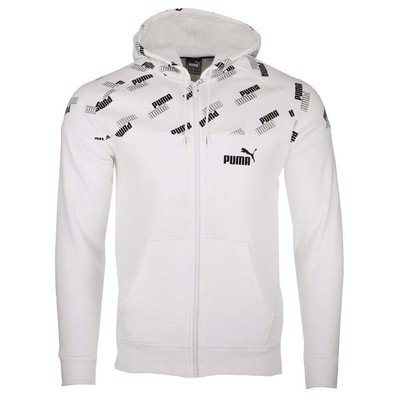 

Puma Power Aop Full Zip Hoodie Мужская белая повседневная верхняя одежда 67271302, Белый