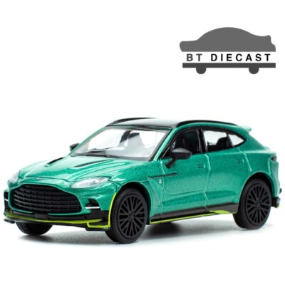 POP RACE ASTON MARTIN DBX RACING 1/64 GREEN METALLIC with BLACK TOP PR640016