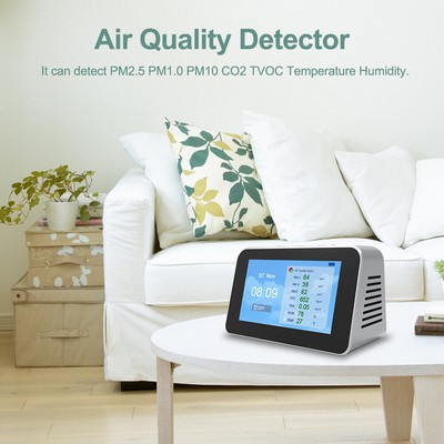 CO2 Messgerät Raumluft Luftqualität Detektor PM2 PM1.0 PM10 TVOC Monitor DE A8C4