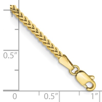 Pre-owned Superdealsforeverything Real 10kt Yellow Gold 2mm Franco Chain Chain Bracelet; 8 Inch; Lobster Clasp