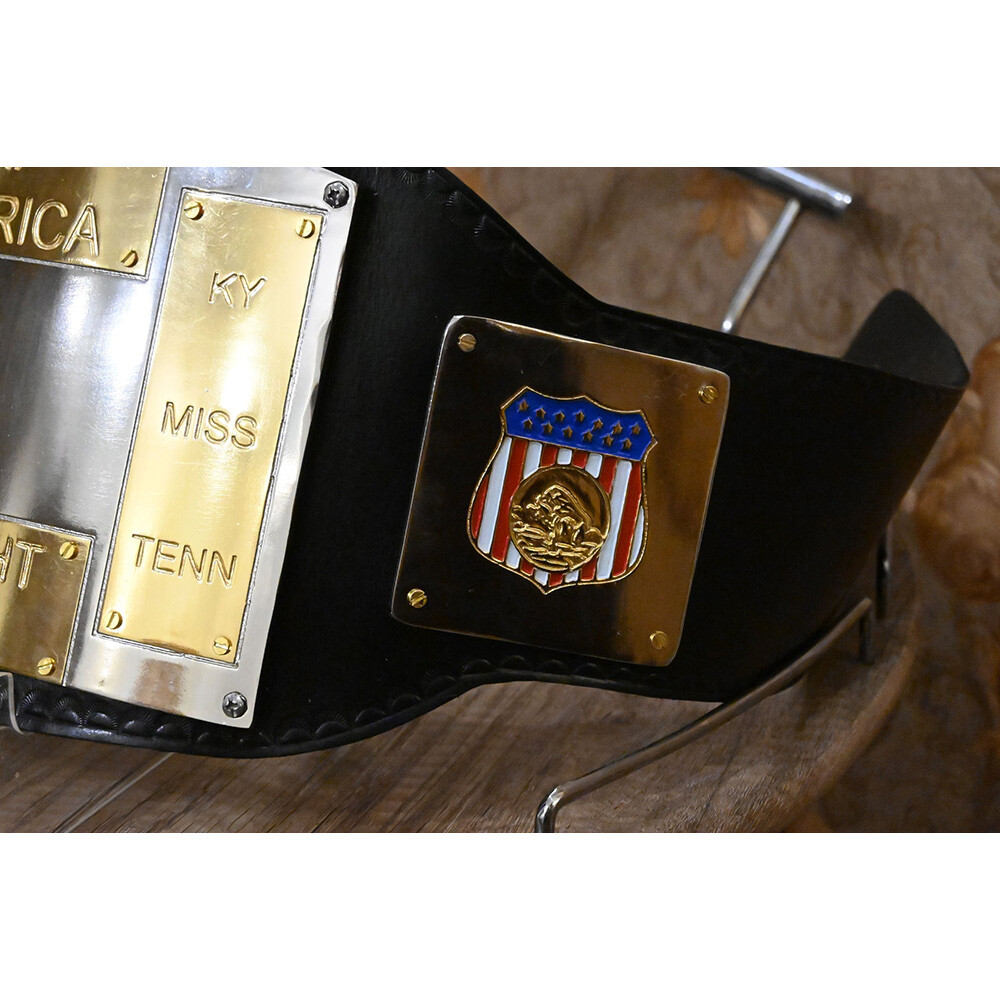 NWA MID AMERICA HEAVYWEIGHT CHAMPION BELT 2MM/4MM DUAL PLATED Replica Belt - Picture 4 of 6