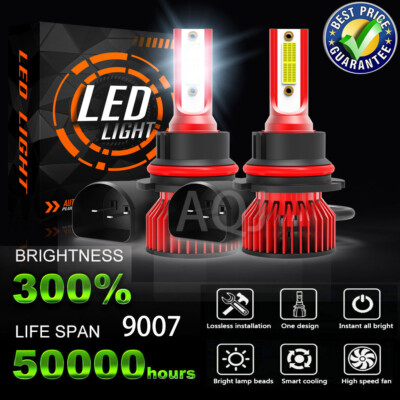 For Mitsubishi Montero 1992-1997 2X 9004 LED Headlight High/Low Beam Bulbs 6000K