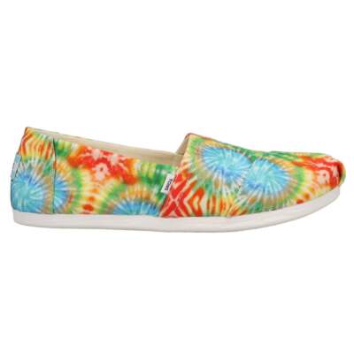 Красные женские повседневные туфли на плоской подошве TOMS Alpargata Tie Dye Slip On 10017812T