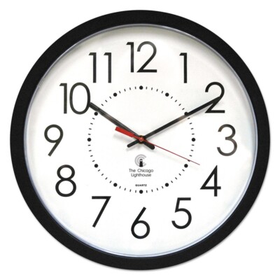 ILC 67801103 14.5'' Dia AC Powered Electric Contemporary Clock - Blk Case New