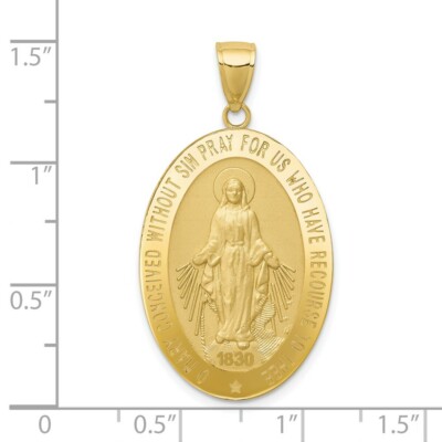 Pre-owned Superdealsforeverything Real 10kt Yellow Gold Miraculous Medal Pendant