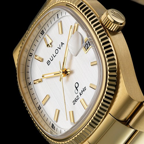 Pre-owned Bulova 97b223 Silver Dial Sapphire Super Seville Gold-tone Watch