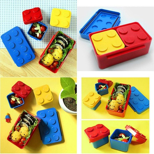 Bento Container Salad Oxford Block Brick Design...