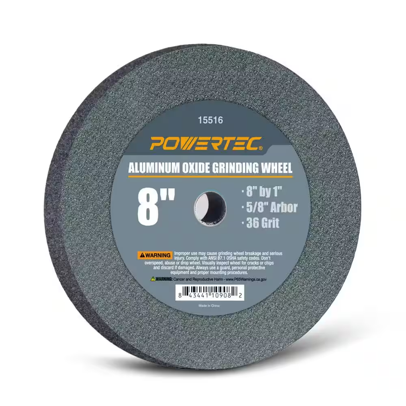 Grinding Wheel 36-Grit 8" x 1" Aluminum Oxide 5/8 in. Arbor For Bench Grinders