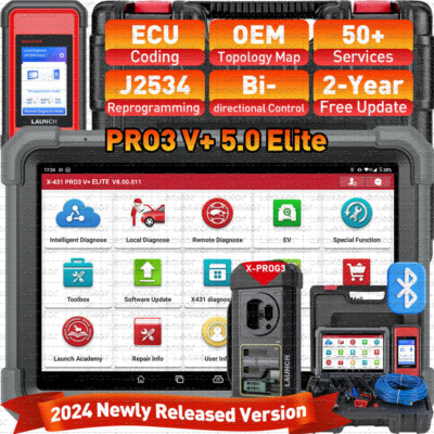 LAUNCH X431 PRO3 V+Elite PRO5 OBD2 Car Scanner Diagnostic Tool J2534 Programming