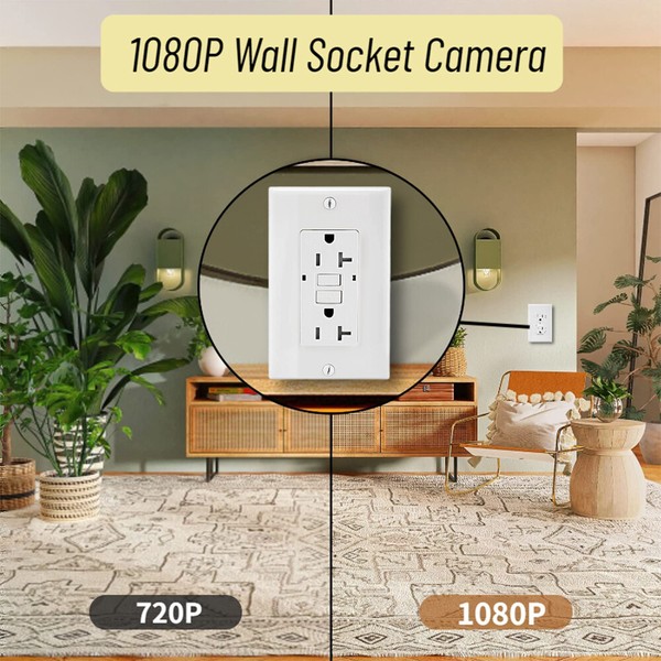 AC Wall Outlet Home Security Nanny Camera WiFi IP Night Vision Camera 1080P HD - Image 7