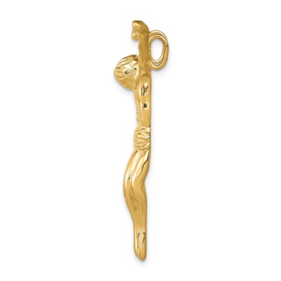 Pre-owned Superdealsforeverything Real 14kt Yellow Gold Corpus Chain Slide