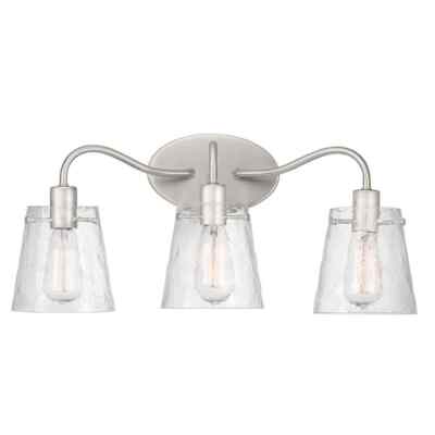 Home Decorators Archdale 3-Light Brushed Nickel Vanity Light w/ Water Glass