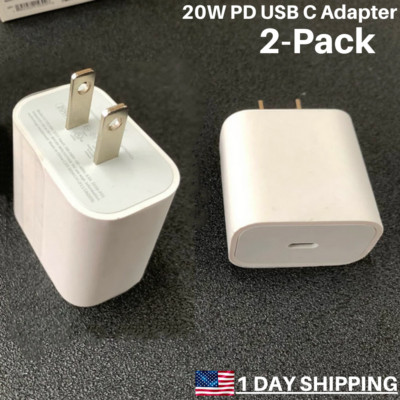 2Pack 20W USB Type C For iPhone 14/13/12/Pro Fast Charger PD Power Adapter Cable