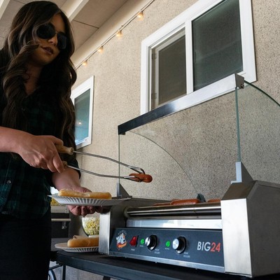 Roller Dog RDB24SS Commercial 24 Hot Dog 9 Roller Grill Cooker Machine